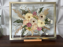 Load image into Gallery viewer, Bouquet Preservation | Wedding Bouquet | Anniversary | Custom Pressed Flower 16x20&quot; Frame
